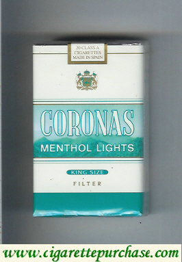 Coronas Menthol Lights cigarettes king size filter